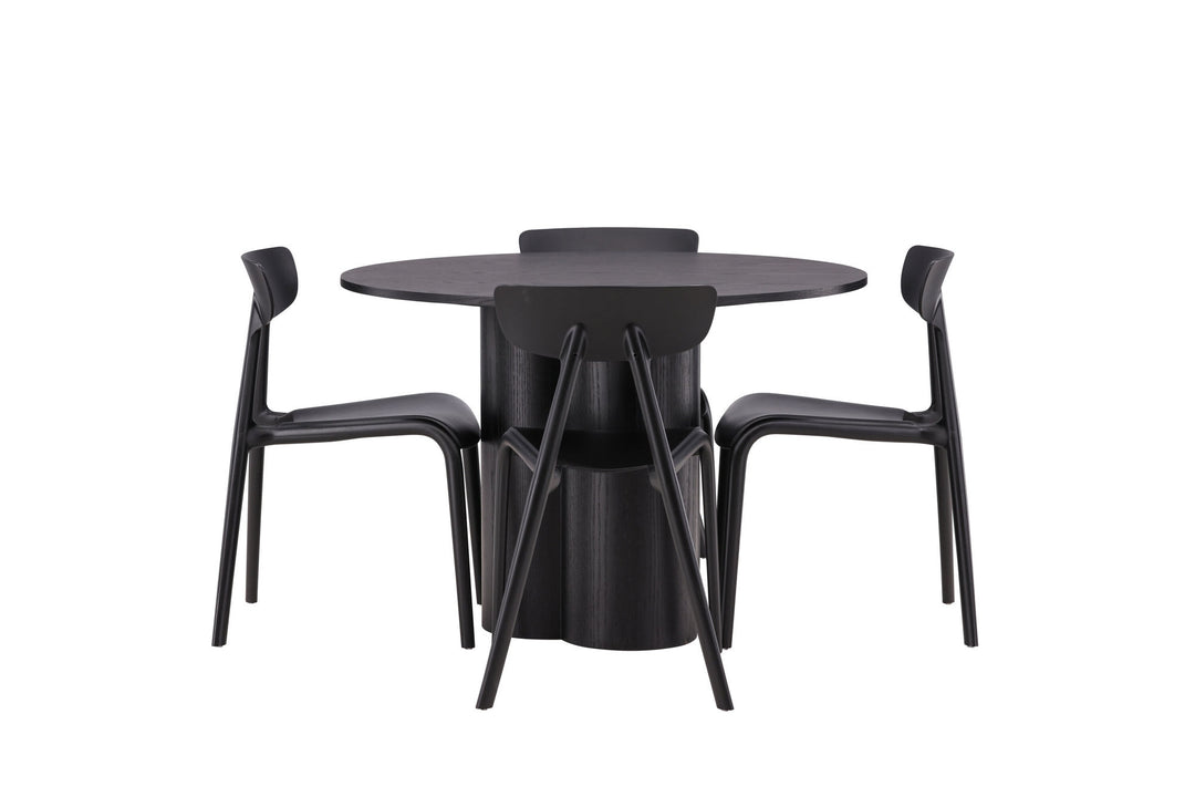 Venture Home OliviaDiningTable-Black/BlackVeneer+UrsholmenDiningChair-BlackPolypropylene_4