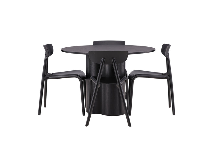 Venture Home OliviaDiningTable-Black/BlackVeneer+UrsholmenDiningChair-BlackPolypropylene_4
