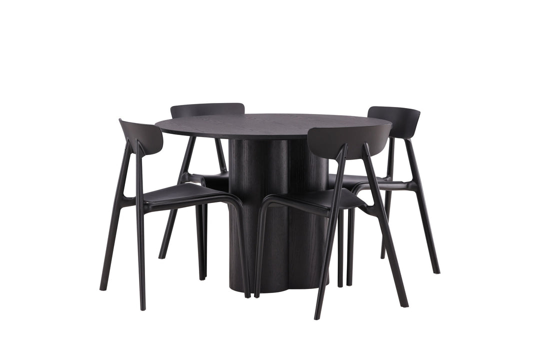 Venture Home OliviaDiningTable-Black/BlackVeneer+UrsholmenDiningChair-BlackPolypropylene_4