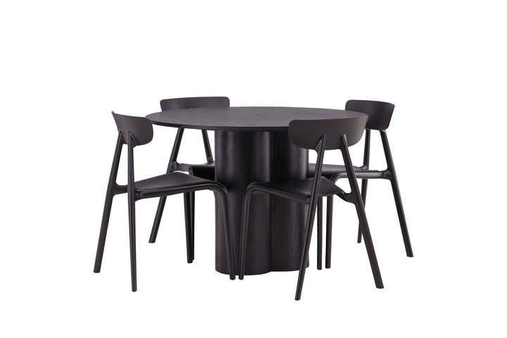 Venture Home OliviaDiningTable-Black/BlackVeneer+UrsholmenDiningChair-BlackPolypropylene_4