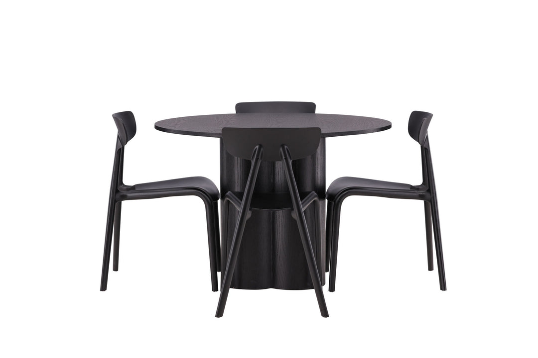 Venture Home OliviaDiningTable-Black/BlackVeneer+UrsholmenDiningChair-BlackPolypropylene_4