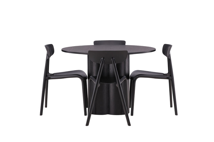 Venture Home OliviaDiningTable-Black/BlackVeneer+UrsholmenDiningChair-BlackPolypropylene_4