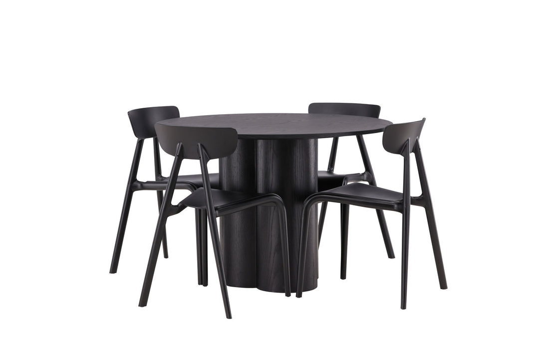 Venture Home OliviaDiningTable-Black/BlackVeneer+UrsholmenDiningChair-BlackPolypropylene_4