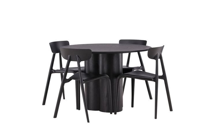 Venture Home OliviaDiningTable-Black/BlackVeneer+UrsholmenDiningChair-BlackPolypropylene_4