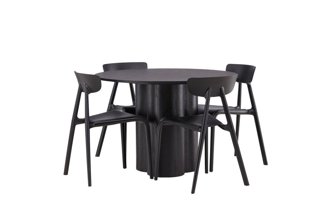Venture Home OliviaDiningTable-Black/BlackVeneer+UrsholmenDiningChair-BlackPolypropylene_4