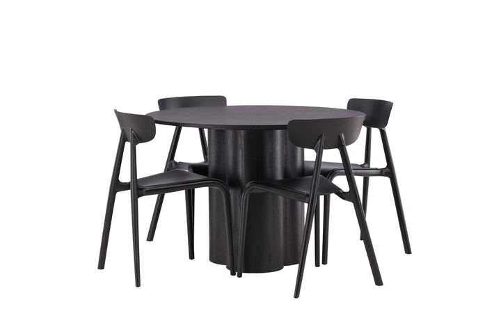 Venture Home OliviaDiningTable-Black/BlackVeneer+UrsholmenDiningChair-BlackPolypropylene_4