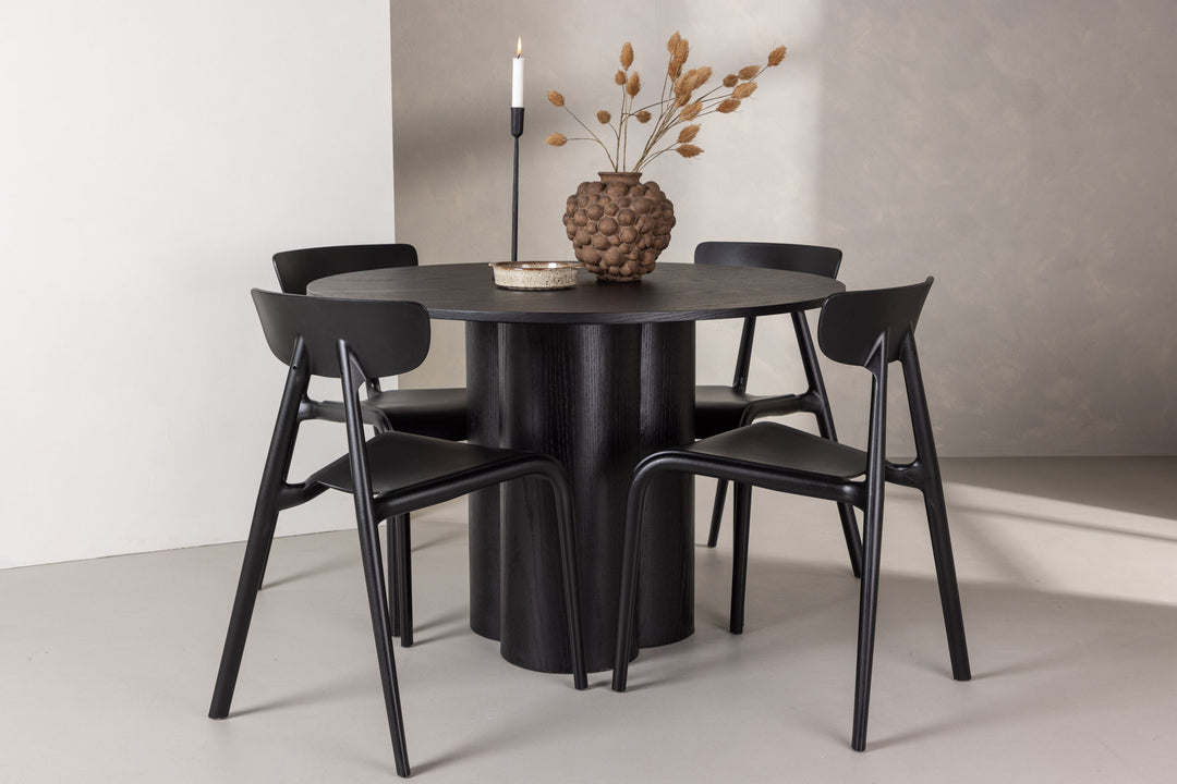 Venture Home OliviaDiningTable-Black/BlackVeneer+UrsholmenDiningChair-BlackPolypropylene_4