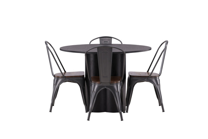 Venture Home OliviaDiningTable-Black/BlackVeneer+TempeDiningChair-Darkgrey/DarkBrownMDF_4