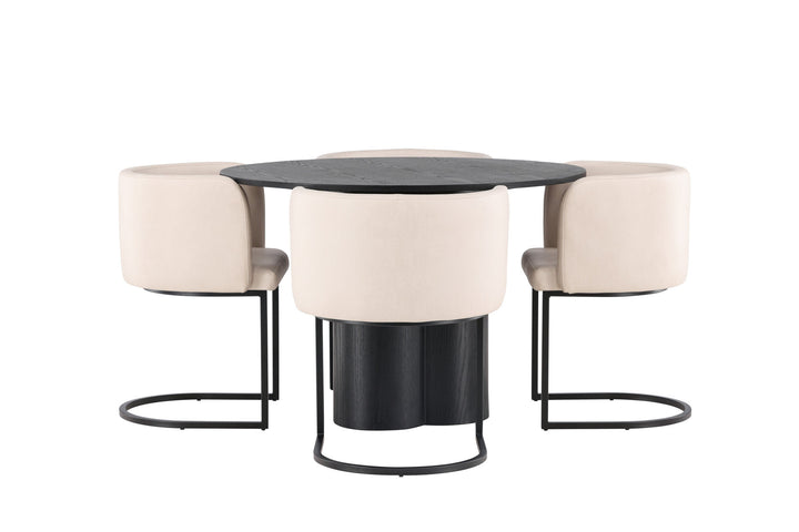Venture Home OliviaDiningTable-Black/BlackVeneer+SimrishmanDiningChair-Black/BeigeTC-fabric_4