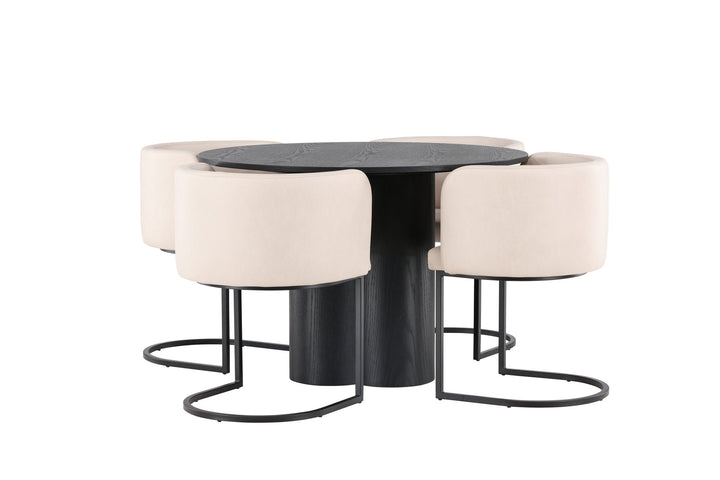 Venture Home OliviaDiningTable-Black/BlackVeneer+SimrishmanDiningChair-Black/BeigeTC-fabric_4