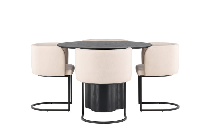 Venture Home OliviaDiningTable-Black/BlackVeneer+SimrishmanDiningChair-Black/BeigeTC-fabric_4