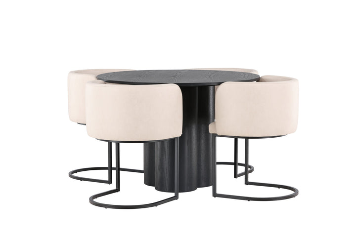 Venture Home OliviaDiningTable-Black/BlackVeneer+SimrishmanDiningChair-Black/BeigeTC-fabric_4