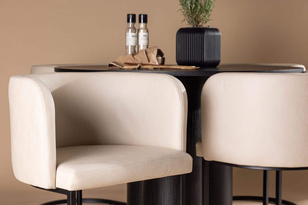 Venture Home OliviaDiningTable-Black/BlackVeneer+SimrishmanDiningChair-Black/BeigeTC-fabric_4