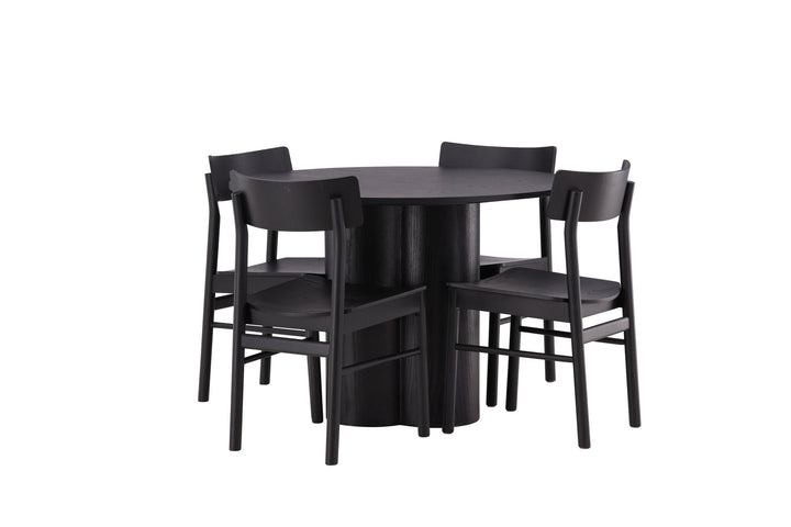 Venture Home OliviaDiningTable-Black/BlackVeneer+MontrosDiningChair-Natural/NaturalRubberwood_4