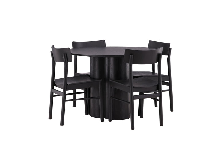 Venture Home OliviaDiningTable-Black/BlackVeneer+MontrosDiningChair-Natural/NaturalRubberwood_4