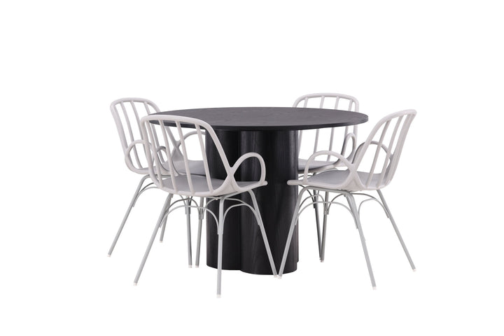 Venture Home OliviaDiningTable-Black/BlackVeneer+DyrönDiningChair-GreigePolypropylene_4