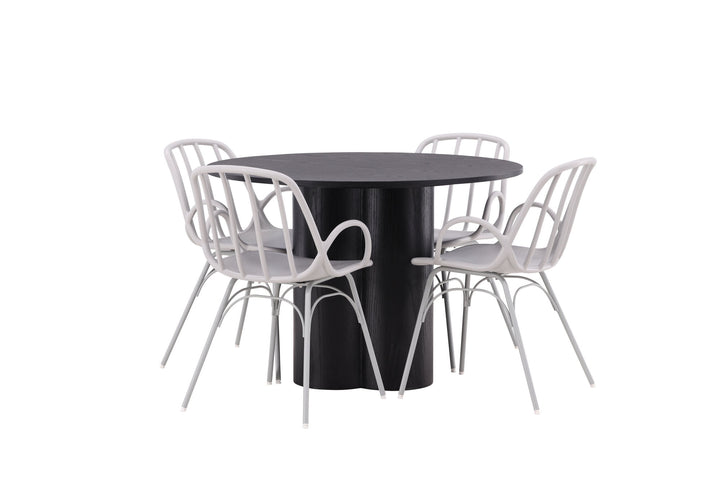 Venture Home OliviaDiningTable-Black/BlackVeneer+DyrönDiningChair-GreigePolypropylene_4