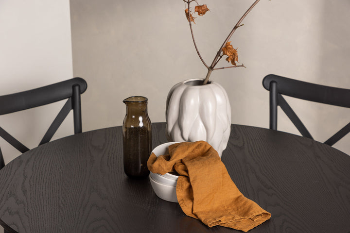 Venture Home OliviaDiningTable-Black/BlackVeneer+CrosettDiningChair-MatteBlack/MatteBlackPlastic_4