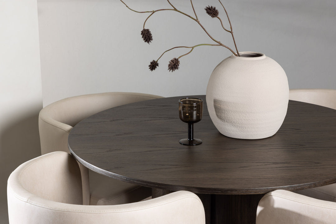 Venture Home OliviaDiningTable-Mocca/MoccaVeneer+SimrishmanDiningChair-Black/BeigeTC-fabric_4