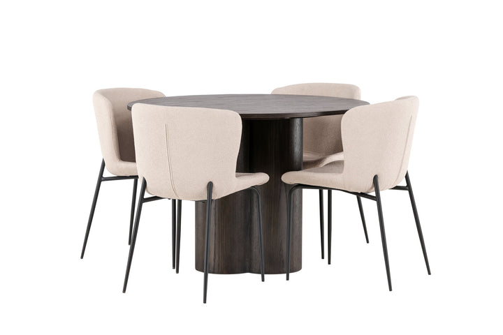 Venture Home OliviaDiningTable-Mocca/MoccaVeneer+ModestoDiningChair-Grey/SmokedBlackBoucle_4