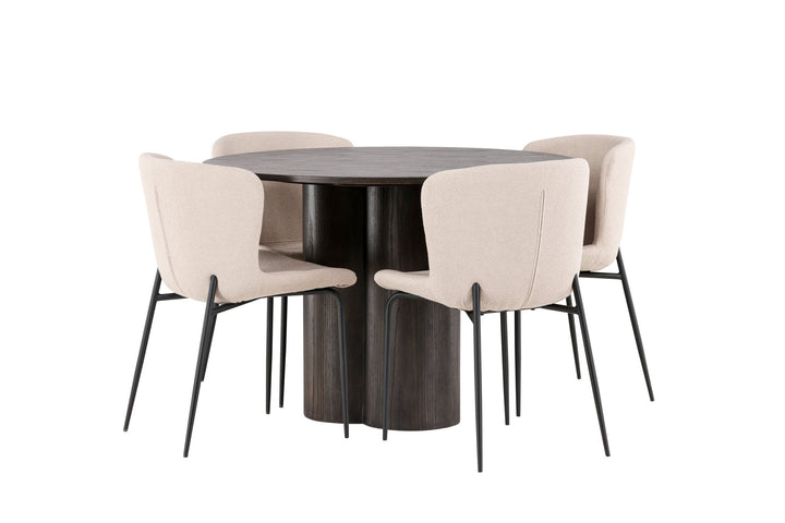 Venture Home OliviaDiningTable-Mocca/MoccaVeneer+ModestoDiningChair-Grey/SmokedBlackBoucle_4