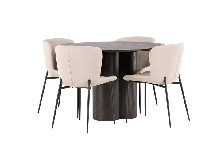 Venture Home OliviaDiningTable-Mocca/MoccaVeneer+ModestoDiningChair-Grey/SmokedBlackBoucle_4