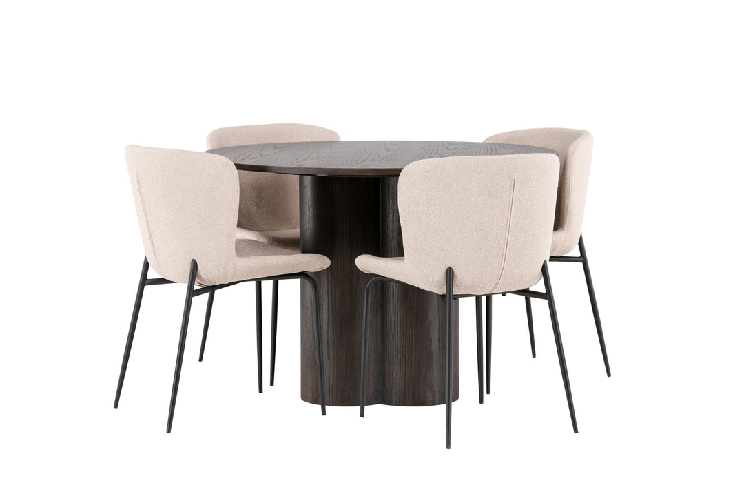 Venture Home OliviaDiningTable-Mocca/MoccaVeneer+ModestoDiningChair-Grey/SmokedBlackBoucle_4