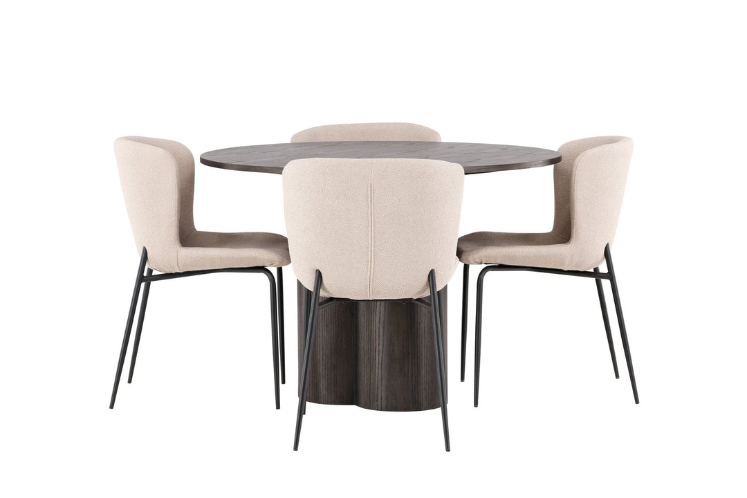 Venture Home OliviaDiningTable-Mocca/MoccaVeneer+ModestoDiningChair-Grey/SmokedBlackBoucle_4