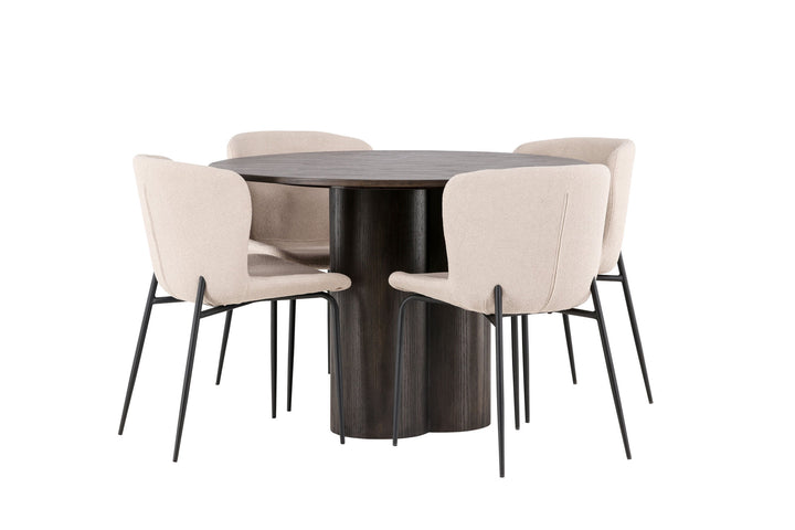 Venture Home OliviaDiningTable-Mocca/MoccaVeneer+ModestoDiningChair-Grey/SmokedBlackBoucle_4
