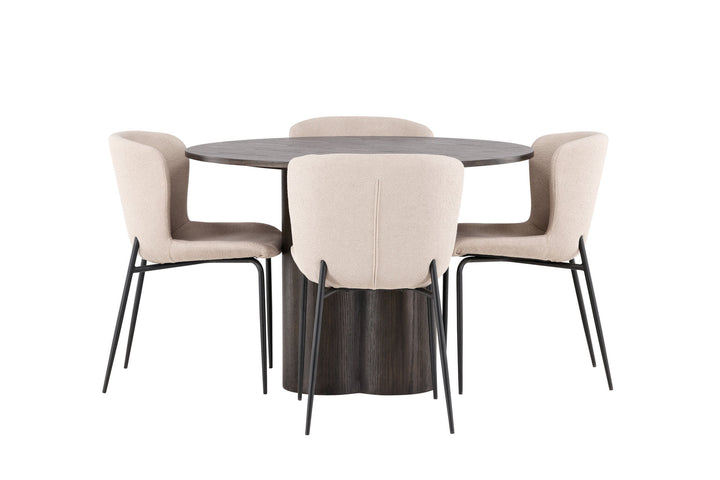 Venture Home OliviaDiningTable-Mocca/MoccaVeneer+ModestoDiningChair-Grey/SmokedBlackBoucle_4