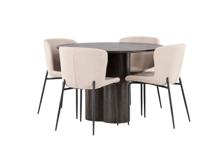 Venture Home OliviaDiningTable-Mocca/MoccaVeneer+ModestoDiningChair-Grey/SmokedBlackBoucle_4