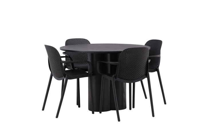 Venture Home OliviaDiningTable-Black/BlackVeneer+BaltimoreDiningChair-Black/BlackPlastic_4