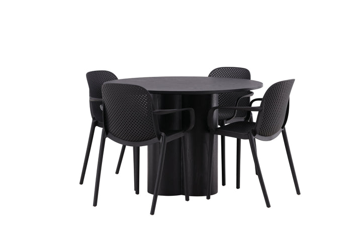 Venture Home OliviaDiningTable-Black/BlackVeneer+BaltimoreDiningChair-Black/BlackPlastic_4