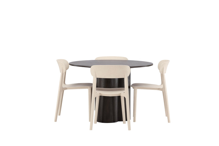 Venture Home OliviaDiningTable-Mocca/MoccaVeneer+ÅstolDiningChair-NatureWoodplasticcomposite_4