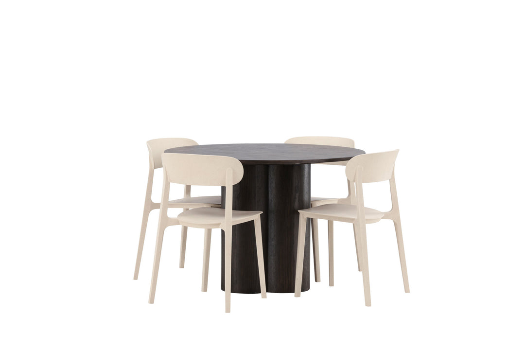 Venture Home OliviaDiningTable-Mocca/MoccaVeneer+ÅstolDiningChair-NatureWoodplasticcomposite_4