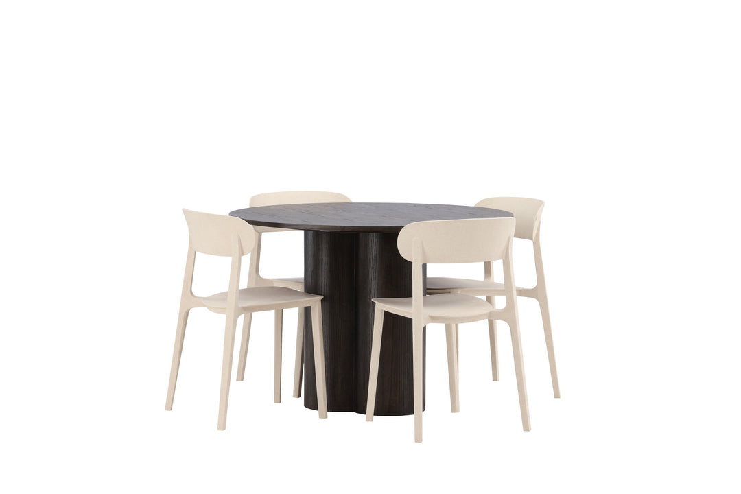 Venture Home OliviaDiningTable-Mocca/MoccaVeneer+ÅstolDiningChair-NatureWoodplasticcomposite_4