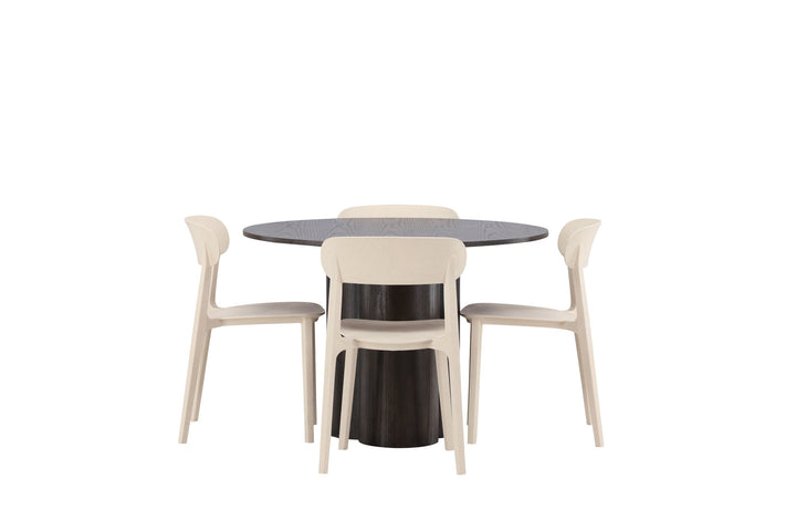 Venture Home OliviaDiningTable-Mocca/MoccaVeneer+ÅstolDiningChair-NatureWoodplasticcomposite_4