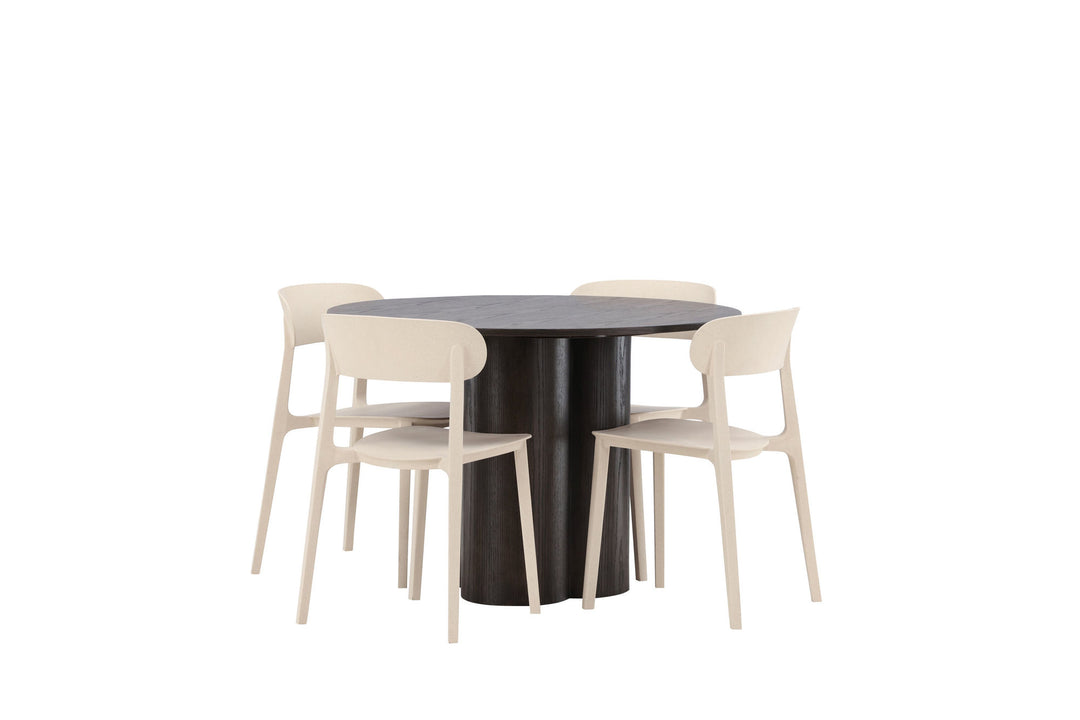 Venture Home OliviaDiningTable-Mocca/MoccaVeneer+ÅstolDiningChair-NatureWoodplasticcomposite_4