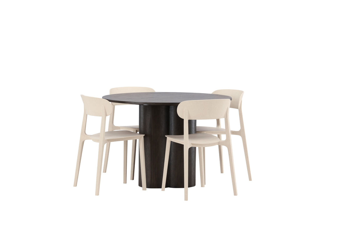 Venture Home OliviaDiningTable-Mocca/MoccaVeneer+ÅstolDiningChair-NatureWoodplasticcomposite_4