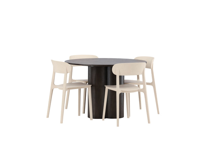 Venture Home OliviaDiningTable-Mocca/MoccaVeneer+ÅstolDiningChair-NatureWoodplasticcomposite_4