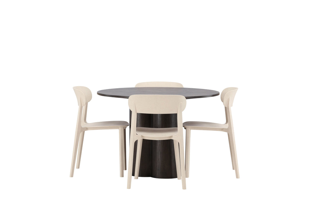 Venture Home OliviaDiningTable-Mocca/MoccaVeneer+ÅstolDiningChair-NatureWoodplasticcomposite_4