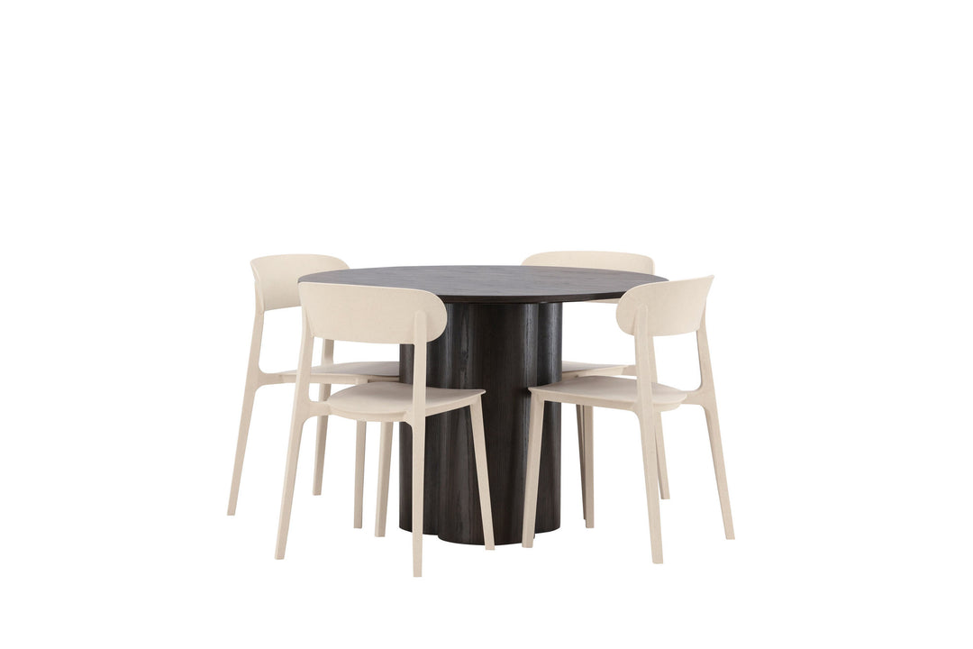 Venture Home OliviaDiningTable-Mocca/MoccaVeneer+ÅstolDiningChair-NatureWoodplasticcomposite_4