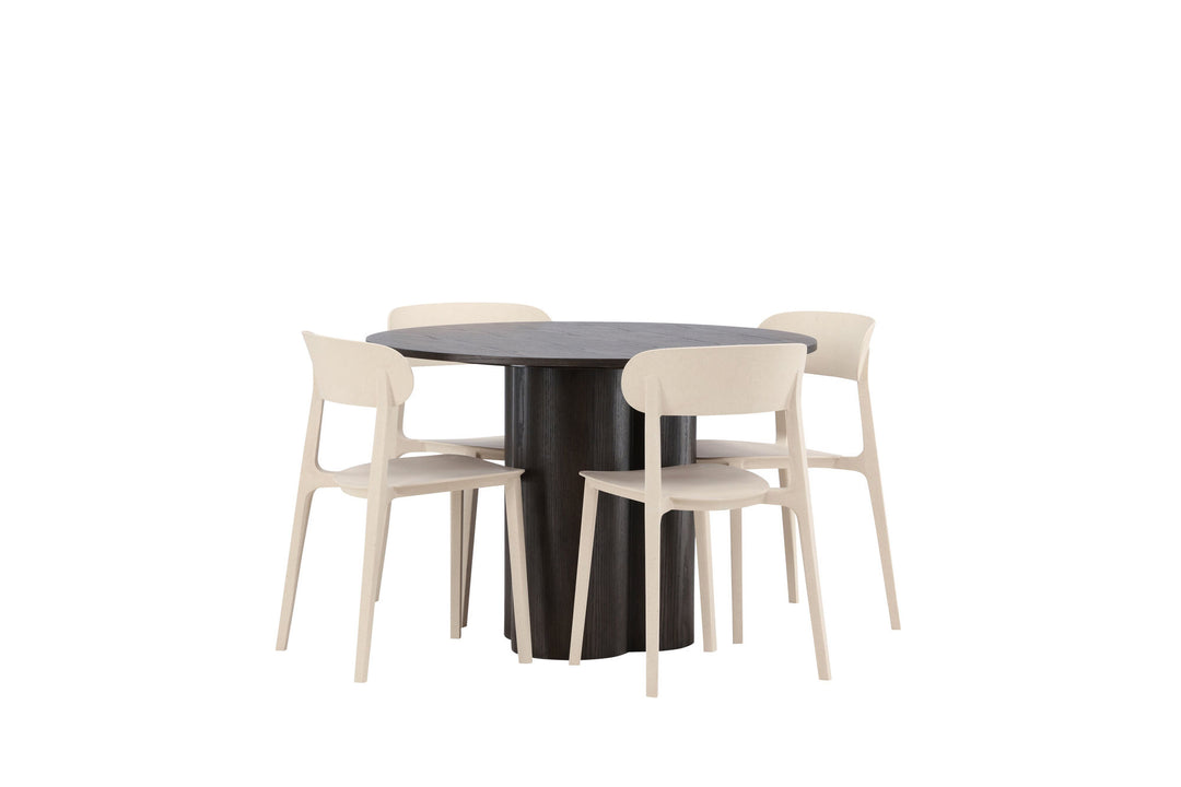 Venture Home OliviaDiningTable-Mocca/MoccaVeneer+ÅstolDiningChair-NatureWoodplasticcomposite_4