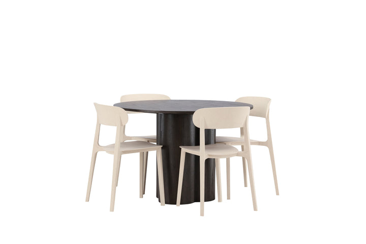 Venture Home OliviaDiningTable-Mocca/MoccaVeneer+ÅstolDiningChair-NatureWoodplasticcomposite_4