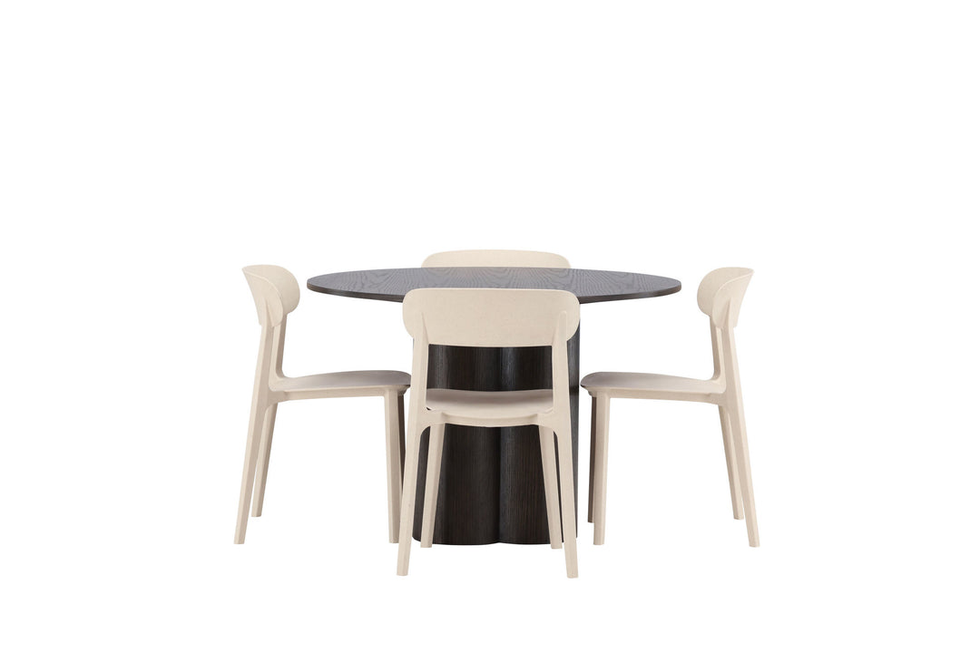 Venture Home OliviaDiningTable-Mocca/MoccaVeneer+ÅstolDiningChair-NatureWoodplasticcomposite_4