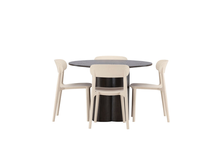Venture Home OliviaDiningTable-Mocca/MoccaVeneer+ÅstolDiningChair-NatureWoodplasticcomposite_4
