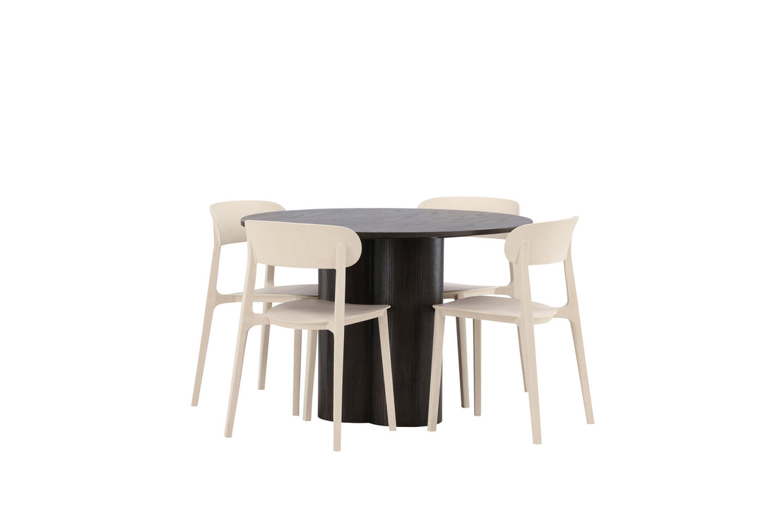 Venture Home OliviaDiningTable-Mocca/MoccaVeneer+ÅstolDiningChair-NatureWoodplasticcomposite_4