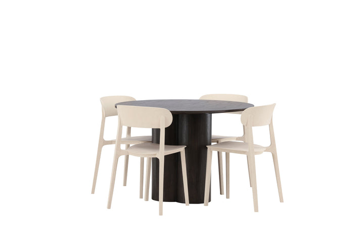 Venture Home OliviaDiningTable-Mocca/MoccaVeneer+ÅstolDiningChair-NatureWoodplasticcomposite_4