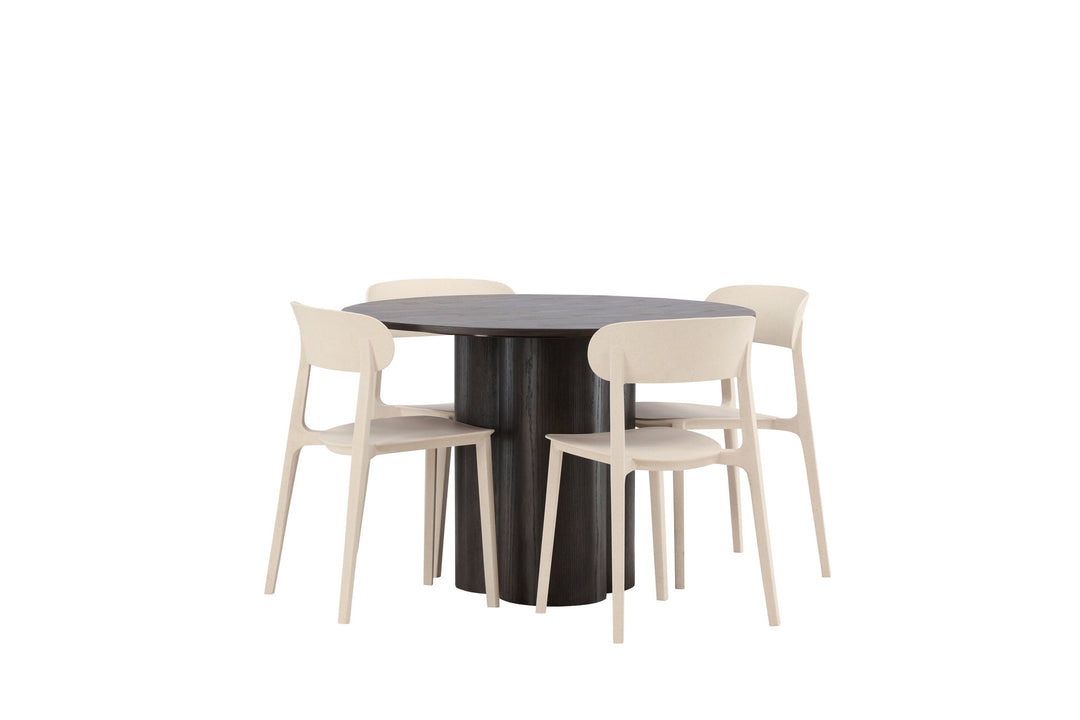 Venture Home OliviaDiningTable-Mocca/MoccaVeneer+ÅstolDiningChair-NatureWoodplasticcomposite_4
