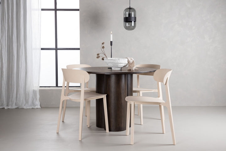 Venture Home OliviaDiningTable-Mocca/MoccaVeneer+ÅstolDiningChair-NatureWoodplasticcomposite_4